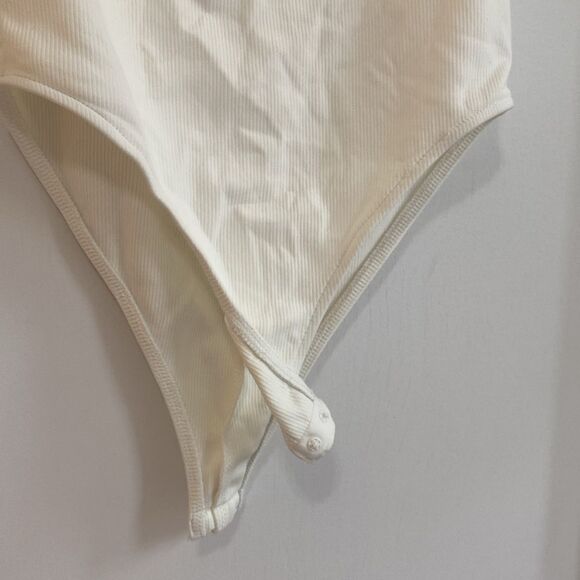 Zara white rubbed body suit halter - Picture 2 of 4